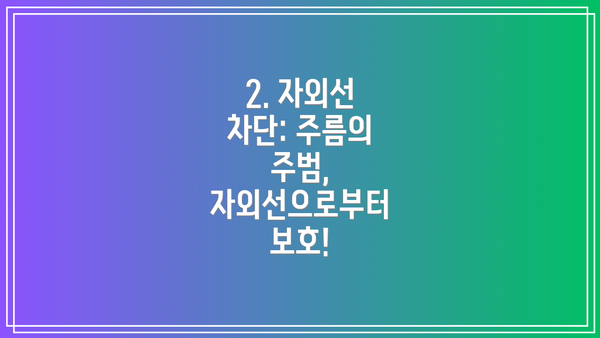 2. 자외선 차단: 주름의 주범, 자외선으로부터 보호!