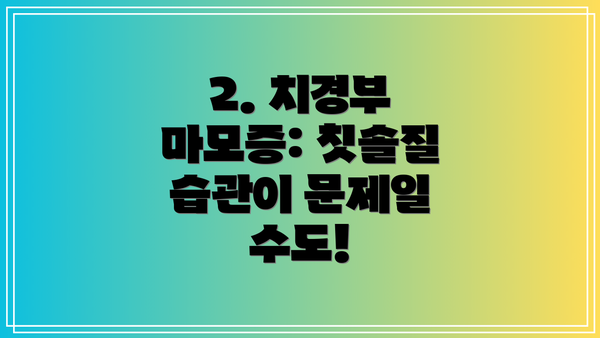 2. 치경부 마모증: 칫솔질 습관이 문제일 수도!