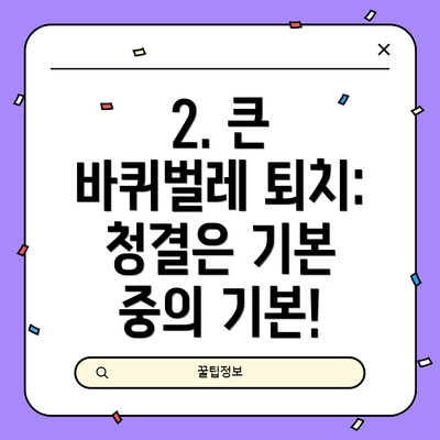 2. 큰 바퀴벌레 퇴치: 청결은 기본 중의 기본!