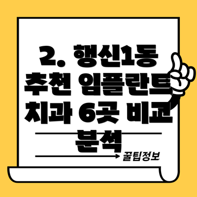 2. 행신1동 추천 임플란트 치과 6곳 비교 분석
