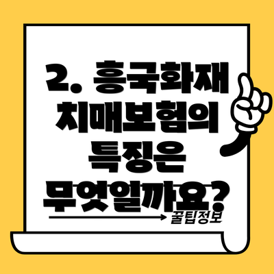 2. 흥국화재 치매보험의 특징은 무엇일까요?