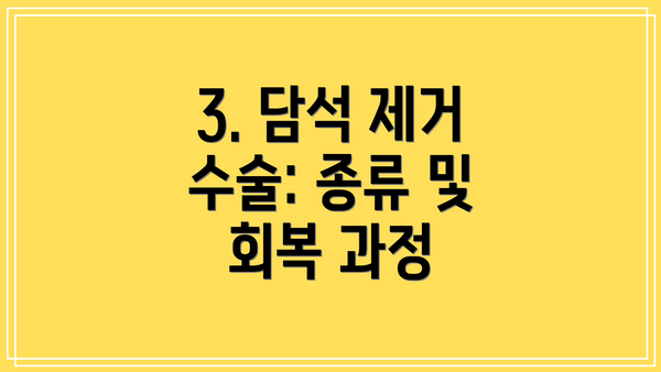 3. 담석 제거 수술: 종류 및 회복 과정