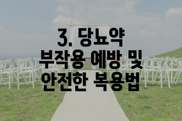 3. 당뇨약 부작용 예방 및 안전한 복용법
