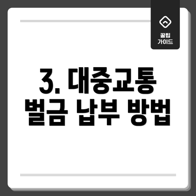 3. 대중교통 벌금 납부 방법