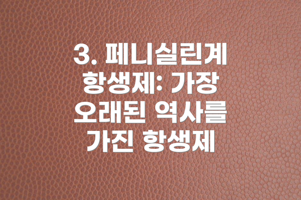 3. 페니실린계 항생제: 가장 오래된 역사를 가진 항생제