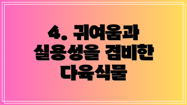 4. 귀여움과 실용성을 겸비한 다육식물