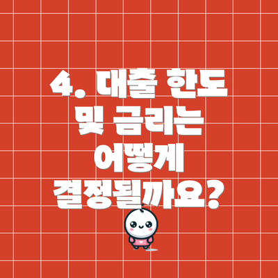 4. 대출 한도 및 금리는 어떻게 결정될까요?