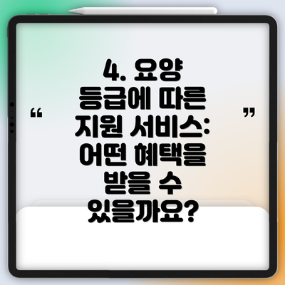 4. 요양 등급에 따른 지원 서비스: 어떤 혜택을 받을 수 있을까요?