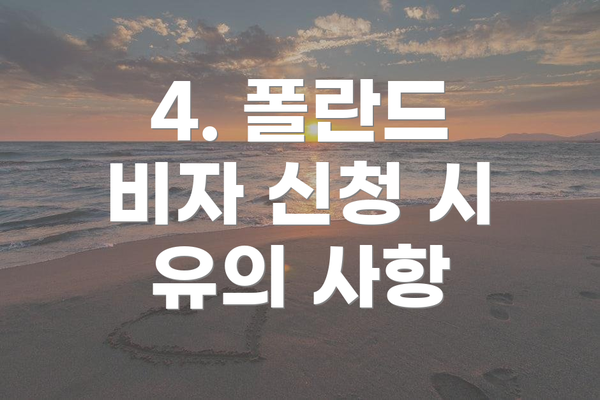 4. 폴란드 비자 신청 시 유의 사항