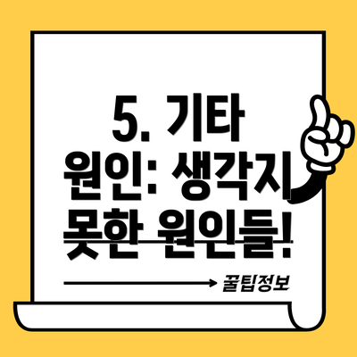 5. 기타 원인: 생각지 못한 원인들!