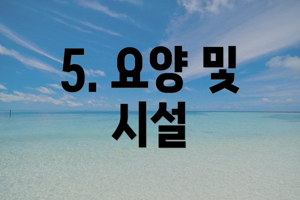 5. 요양 및 시설
