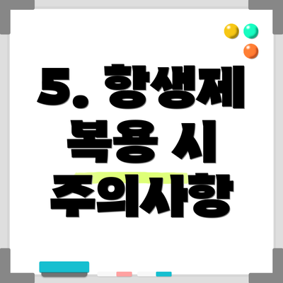 5. 항생제 복용 시 주의사항