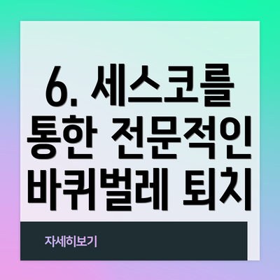 6. 세스코를 통한 전문적인 바퀴벌레 퇴치