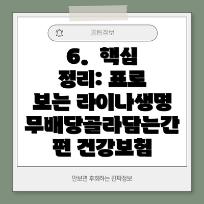 6.  핵심 정리: 표로 보는 라이나생명 무배당골라담는간편 건강보험