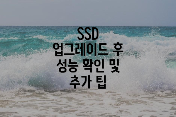 SSD 업그레이드 후 성능 확인 및 추가 팁