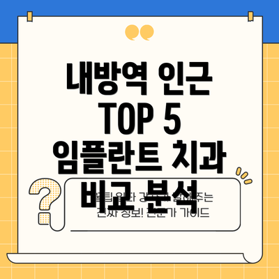 내방역 인근 TOP 5 임플란트 치과 비교 분석