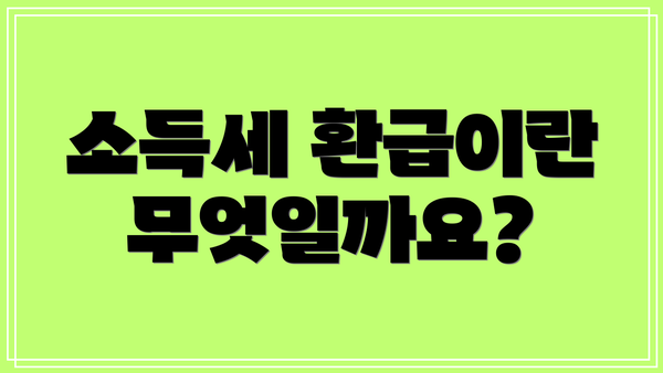소득세 환급이란 무엇일까요?