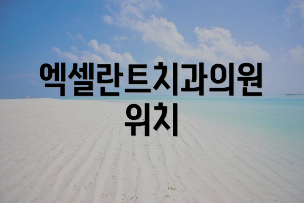 엑셀란트치과의원 위치