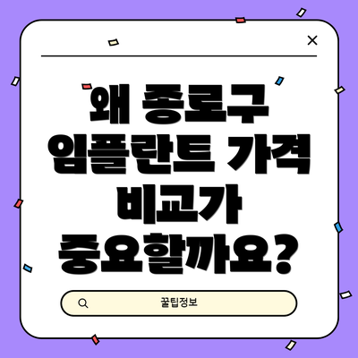 왜 종로구 임플란트 가격 비교가 중요할까요?