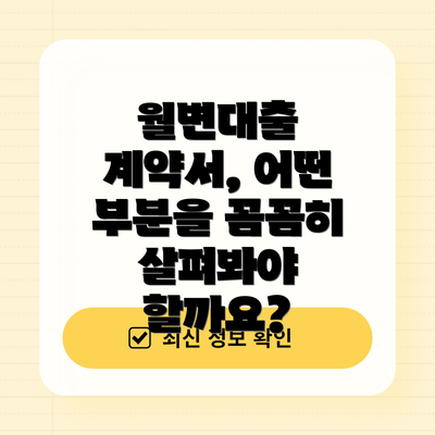 월변대출 계약서, 어떤 부분을 꼼꼼히 살펴봐야 할까요?