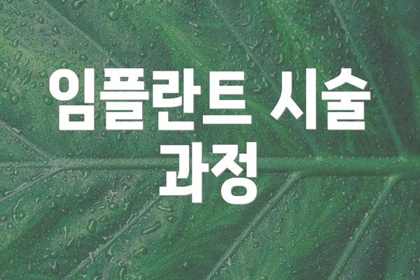 임플란트 시술 과정
