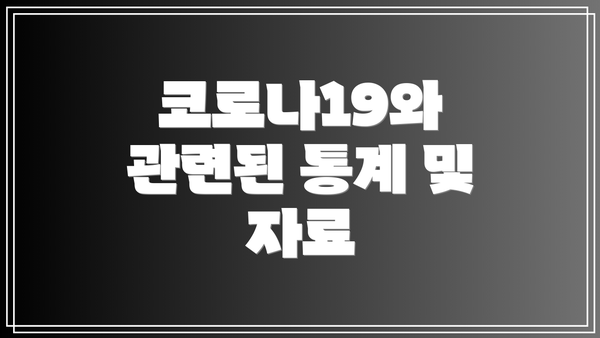 코로나19와 관련된 통계 및 자료