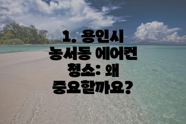 1. 용인시 농서동 에어컨 청소: 왜 중요할까요?