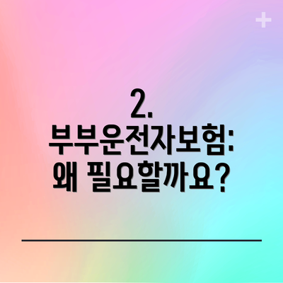 2. 부부운전자보험: 왜 필요할까요?