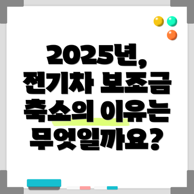 2025년, 전기차 보조금 축소의 이유는 무엇일까요?