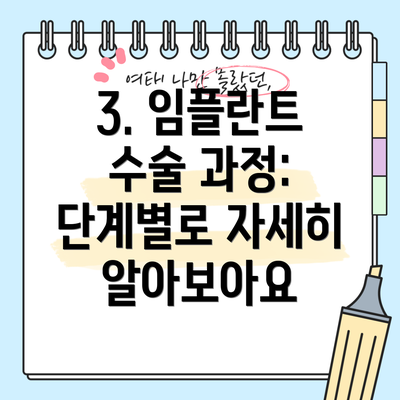 3. 임플란트 수술 과정: 단계별로 자세히 알아보아요