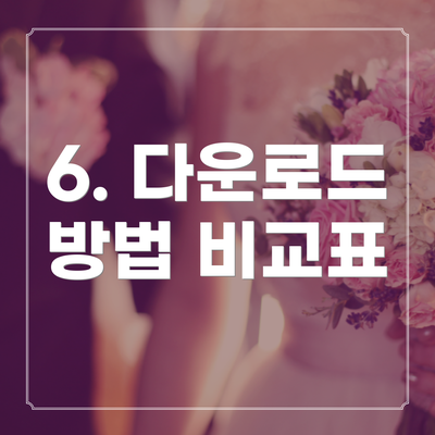 6. 다운로드 방법 비교표