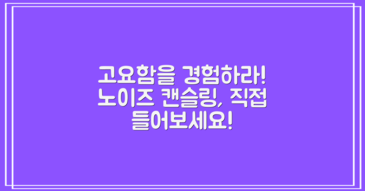 노이즈 캔슬링, 직접 경험하세요!