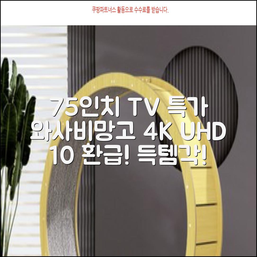 [10% 환급가전] 와사비망고 4K UHD ZEN U750 Max HDR TV, 189cm(75인치), 스탠드형, 방문설치 추천 리뷰