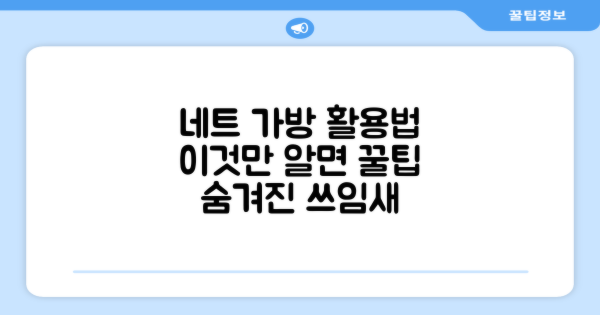 네트 전용 가방, 이렇게 활용해!