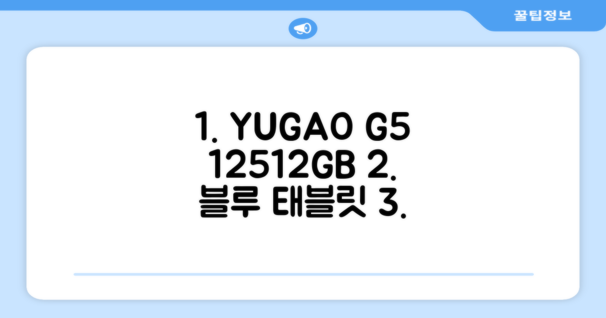 YUGAO G5 12GB+512GB 블루 태블릿, 4가지 포함 액세서리로 완벽한 경험을!