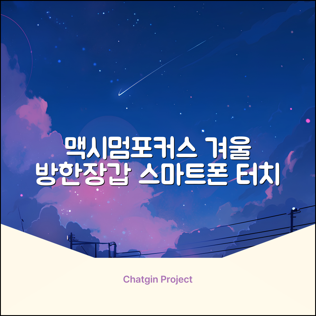 맥시멈포커스 스마트폰 터치 겨울 방한장갑 추천 리뷰