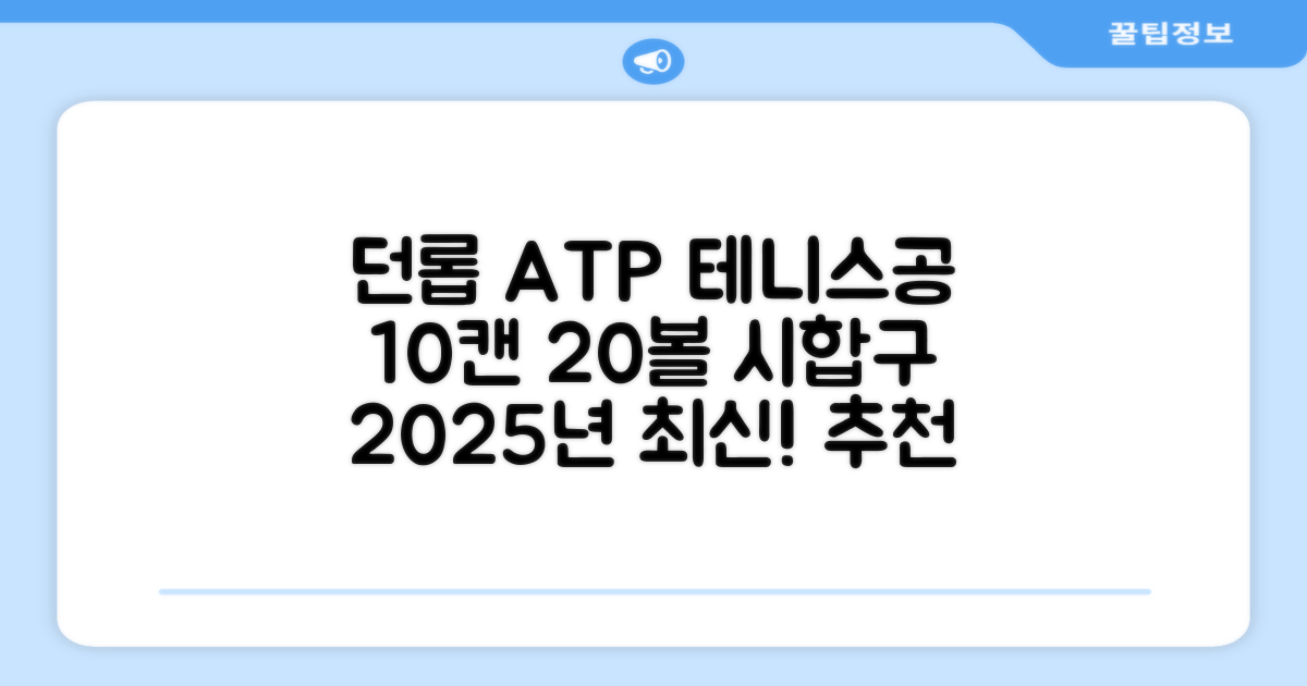 2025 던롭 ATP 테니스공 10캔 (20볼) 시합구, 던롭 ATP볼 10캔 (20볼), 10세트 추천 리뷰