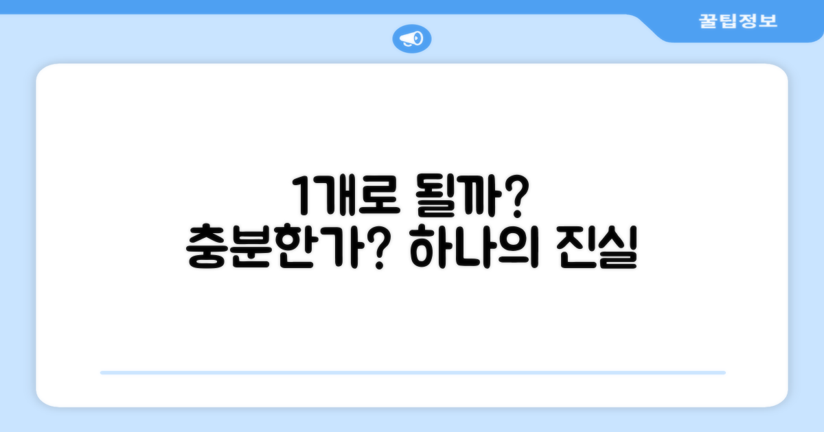 1개로 충분할까요?