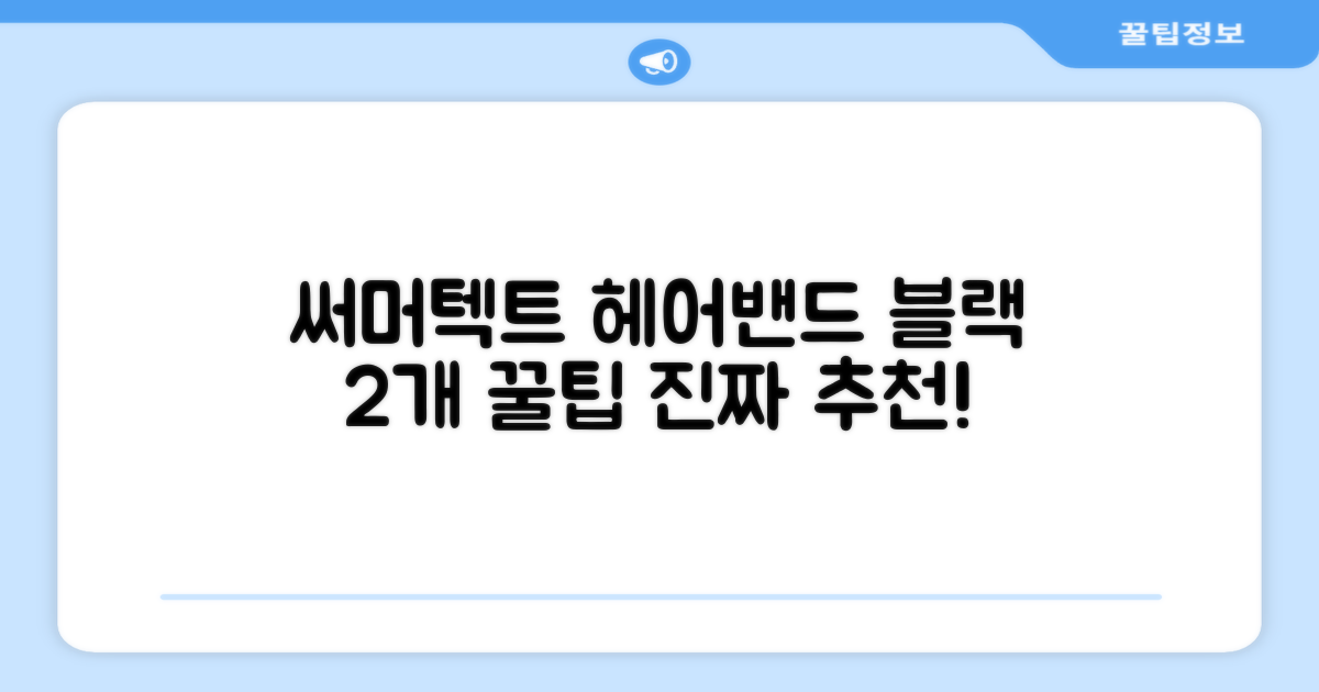 써머텍트 기능성 헤어밴드, 블랙, 2개 추천 리뷰