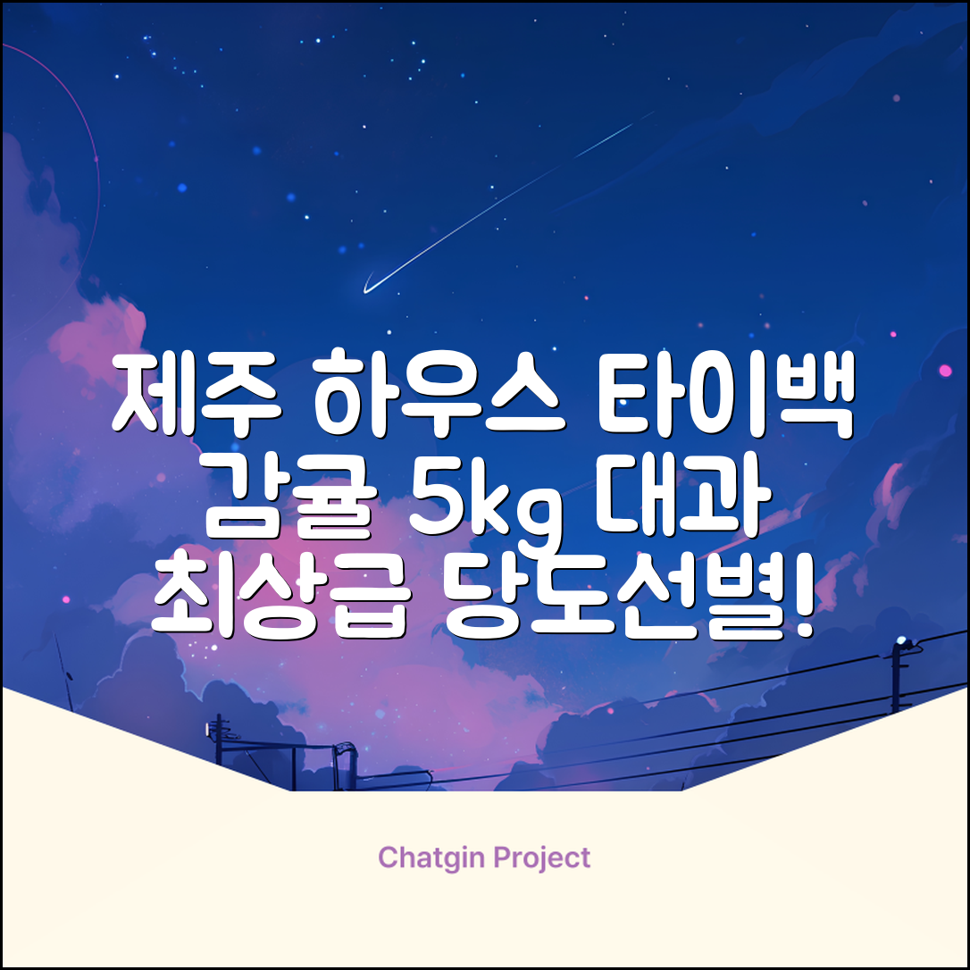 [산지당도선별] 제주 명품 하우스 귤 타이백 감귤, 1박스, 5kg 대과 추천 리뷰
