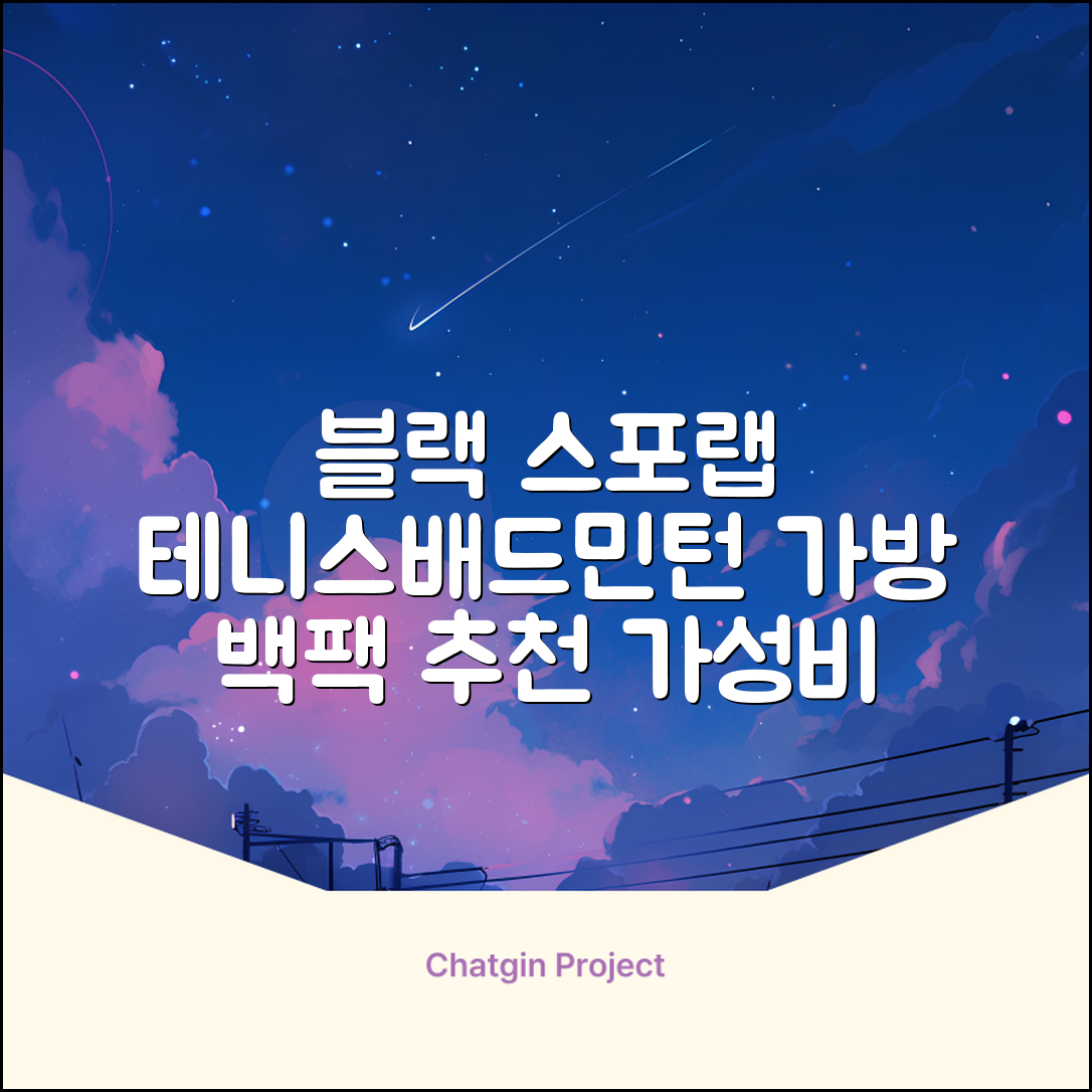 스포랩 테니스 가방 배드민턴 백팩, 블랙, 1개 추천 리뷰