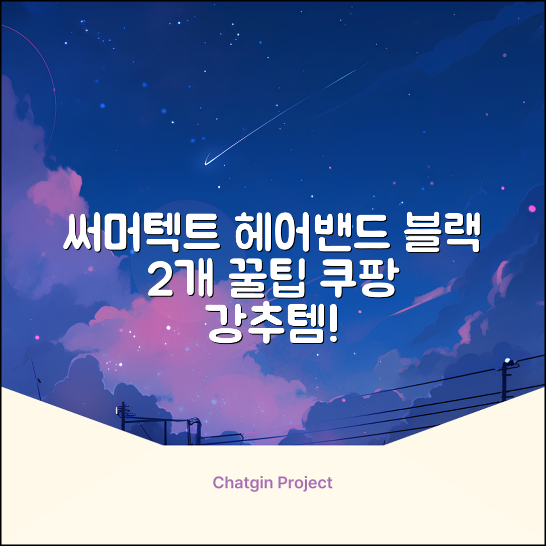 써머텍트 기능성 헤어밴드, 블랙, 2개 추천 리뷰