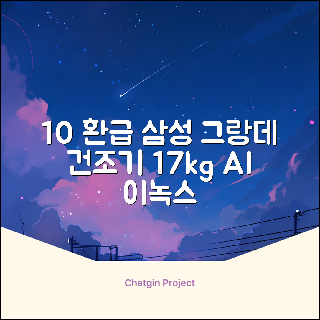 [10% 환급가전] 삼성전자 그랑데 건조기 AI 이녹스 DV17T8740BP 17kg 방문설치 추천 리뷰