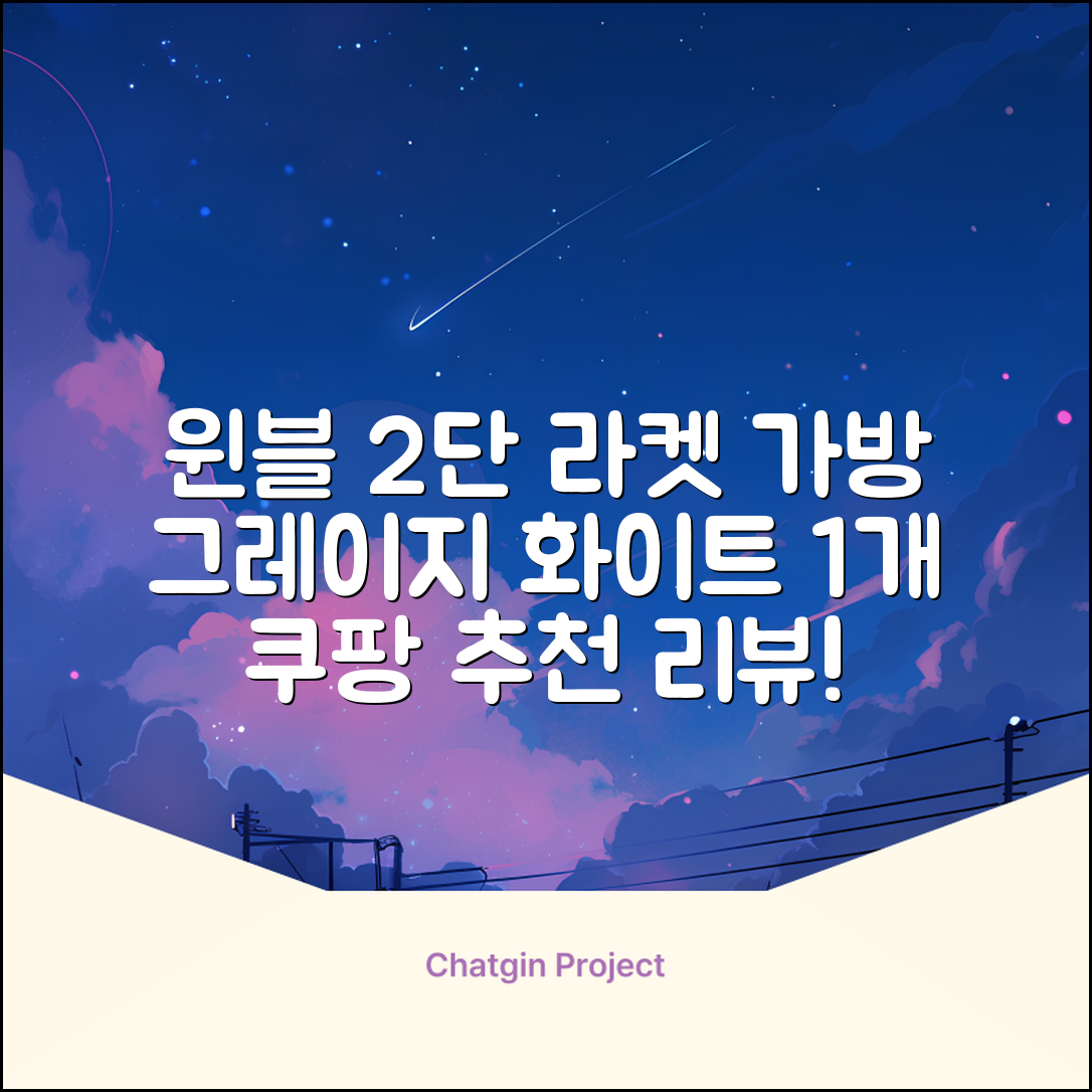 윈불 2단 배드민턴 테니스 라켓 가방, 그레이지 화이트, 1개 추천 리뷰