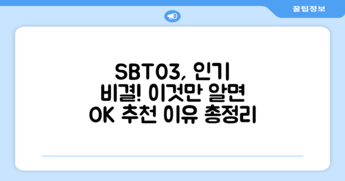 SBT03, 왜 추천받을까?