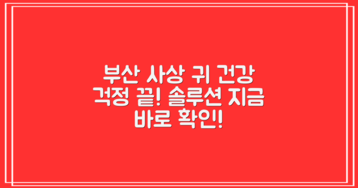 부산 사상, 귀 건강 솔루션 추천