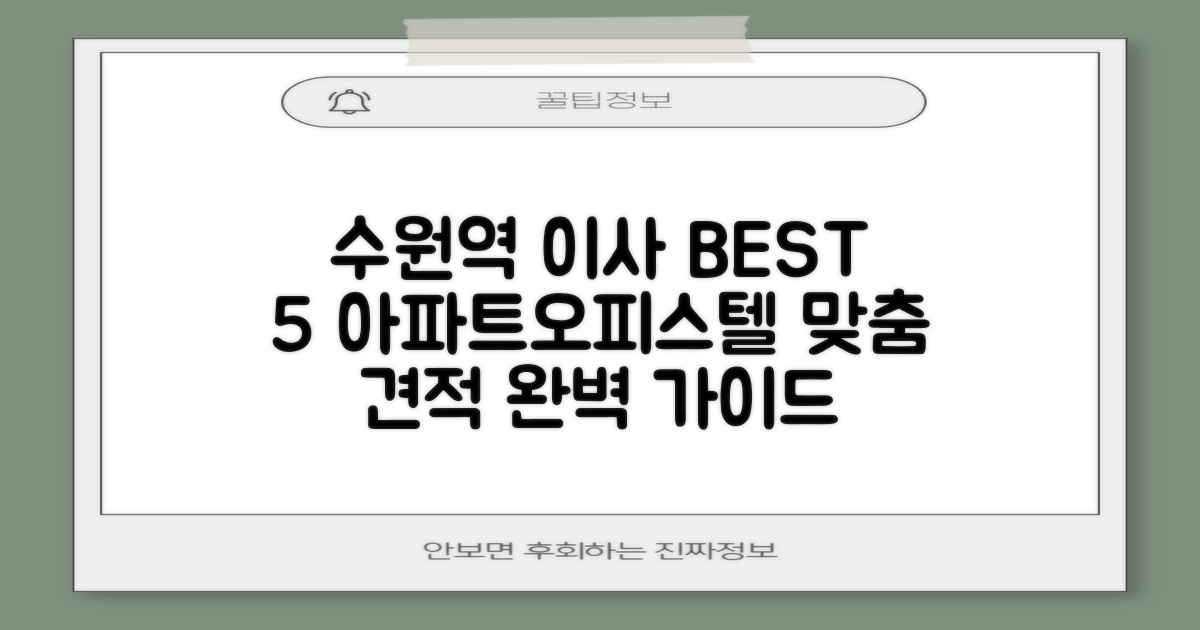 수원역 이사 BEST 5: 아파트/오피스텔 맞춤 견적 완벽 가이드