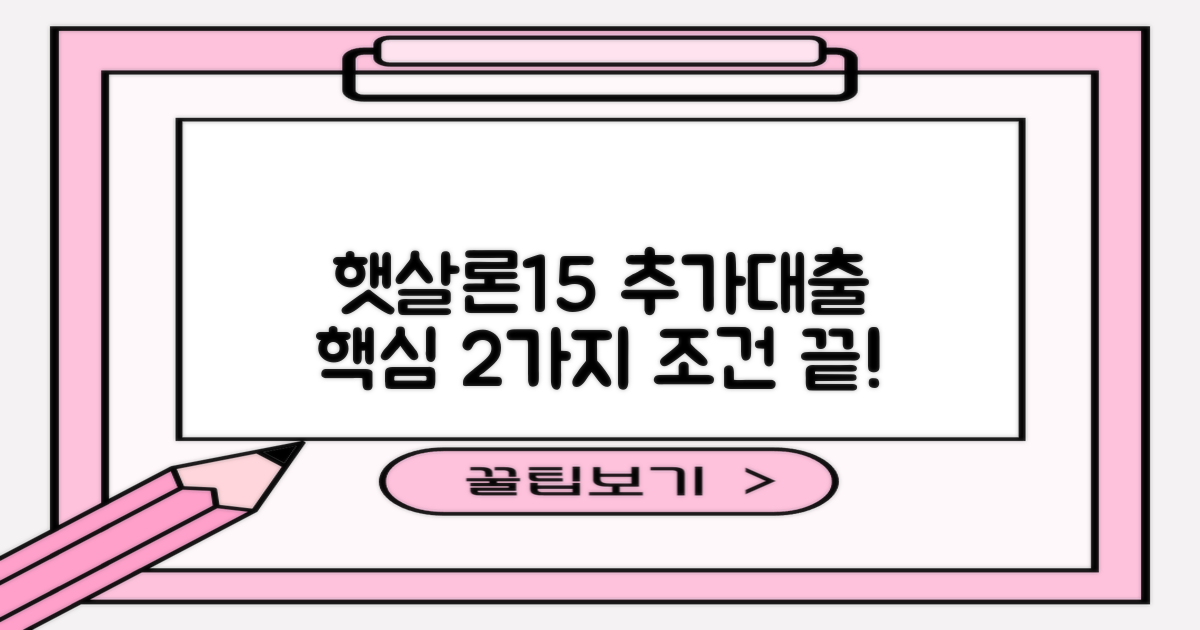 햇살론15 추가대출, 2가지 핵심 조건과 금액 완벽 정리