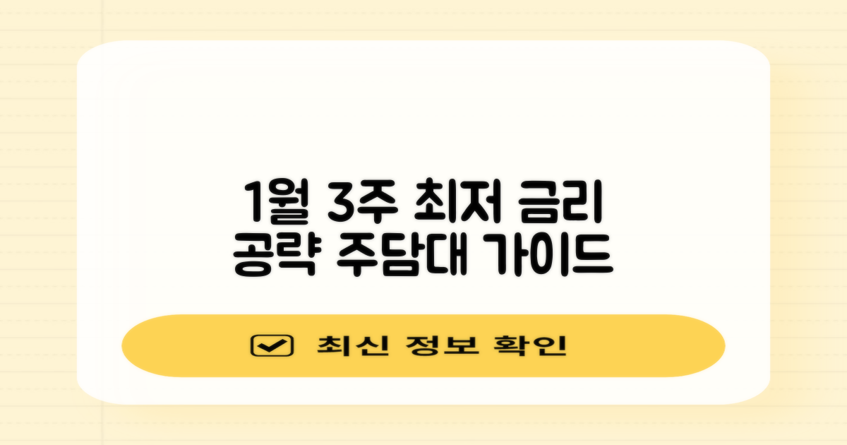 24년 1월 3주차 주택담보대출 금리 조건: 최저 금리 공략 가이드