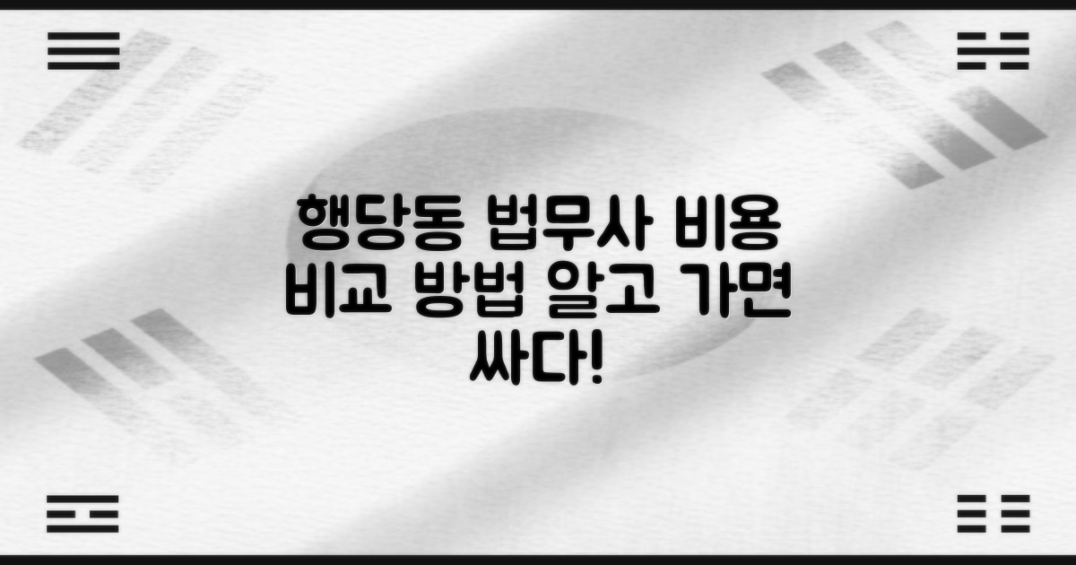 성동구 행당동 법무사 비용, 현명하게 비교하고 선택하는 방법